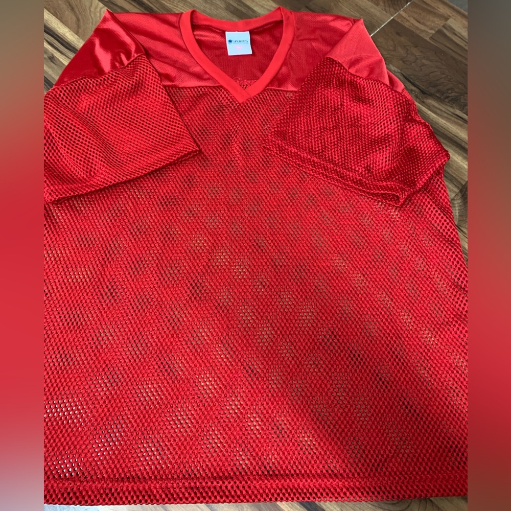 Men's Red 2XL Adult Football Rugby Lacrosse Universal Practice Jersey